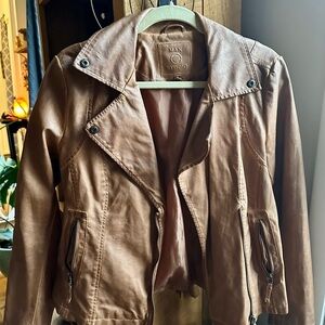 Max Studio Women's Tan Leather Jacket